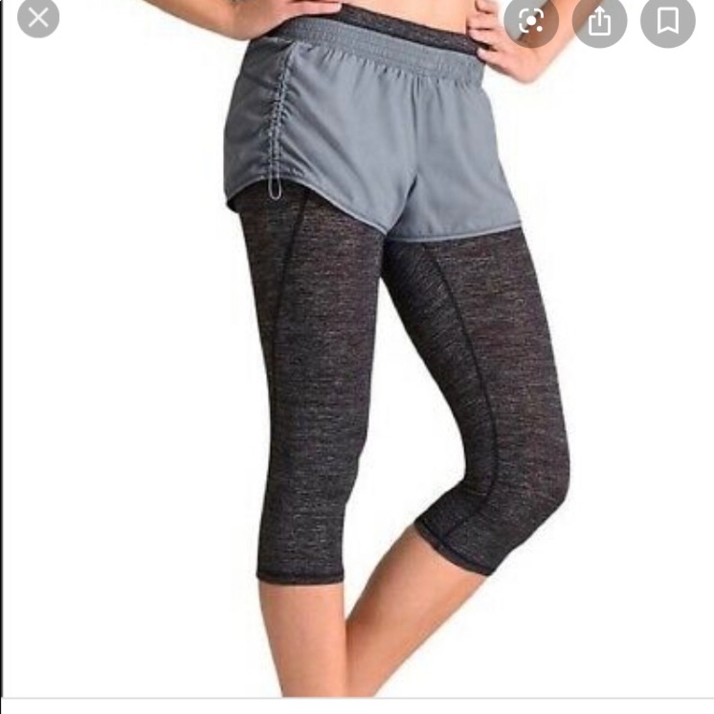 Athleta Capri Leggings with Shorts. Size XS